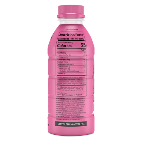 Prime Hydration Drink Sports Beverage "STRAWBERRY WATERMELON," Naturally Flavored, 10% Coconut Water, 250mg BCAAs, B Vitamins, Antioxidants, 834mg Electrolytes, Only 20 Calories per 16.9 Fl Oz Bottle - Life of Riley Supplements Trading LLC