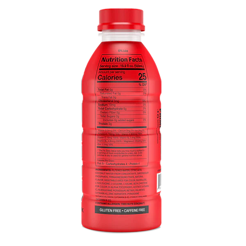 Prime Hydration Drink Sports Beverage "TROPICAL PUNCH," Naturally Flavored, 10% Coconut Water, 250mg BCAAs, B Vitamins, Antioxidants, 835mg Electrolytes, 25 Calories per 16.9 Fl Oz Bottle - Life of Riley Supplements Trading LLC