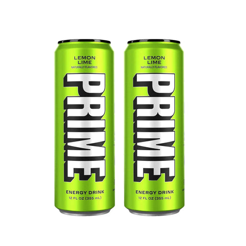 Prime Energy Drink "Lemon Lime," Naturally Flavored, 200mg Caffeine, Zero Sugar, 300mg Electrolytes, Vegan, 12 Fl Oz per Can - Life of Riley Supplements Trading LLC