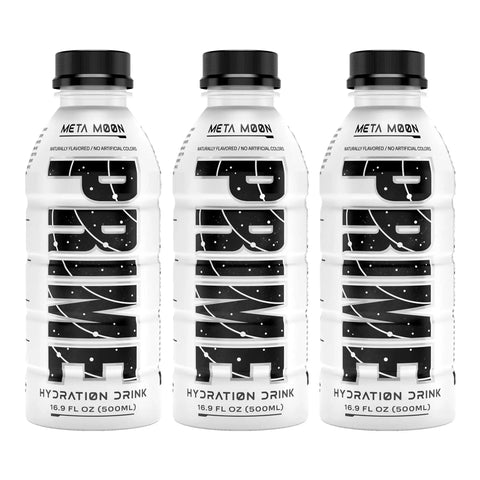 Prime Hydration Drink Sports Beverage "META MOON," Naturally Flavored, 10% Coconut Water, 250mg BCAAs, B Vitamins, Antioxidants, 834mg Electrolytes, Only 20 Calories per 16.9 Fl Oz Bottle - Life of Riley Supplements Trading LLC