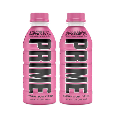 Prime Hydration Drink Sports Beverage "STRAWBERRY WATERMELON," Naturally Flavored, 10% Coconut Water, 250mg BCAAs, B Vitamins, Antioxidants, 834mg Electrolytes, Only 20 Calories per 16.9 Fl Oz Bottle - Life of Riley Supplements Trading LLC