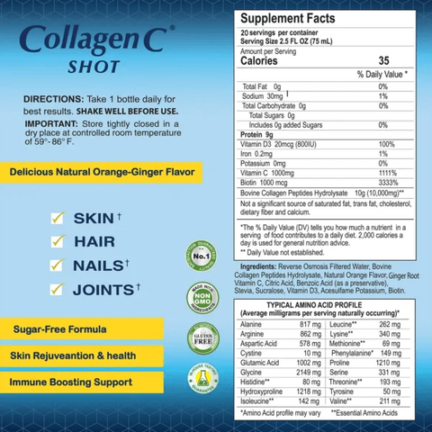 CollagenC - Skin Glow Collagen Shots - 20 Pack