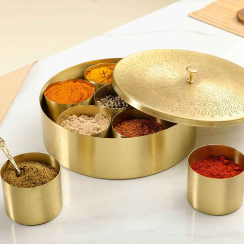 Dudki Brass Spice Box