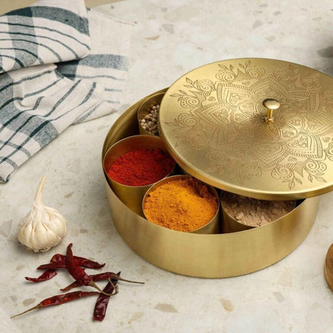 Dudki Brass Spice Box