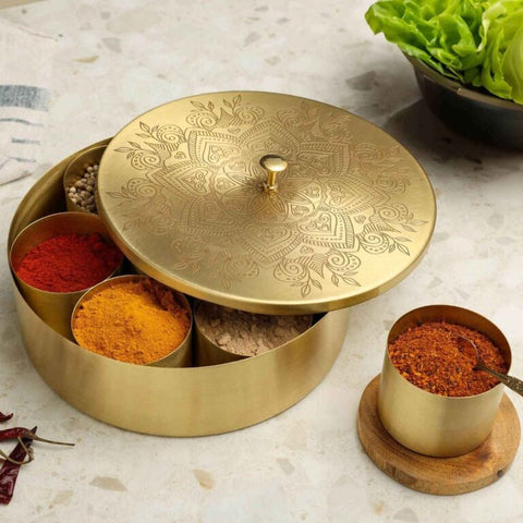 Dudki Brass Spice Box