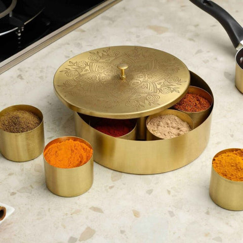 Dudki Brass Spice Box