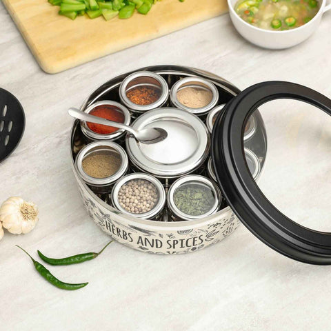 Dudki Stainless Steel 9-in-1 Spice Box