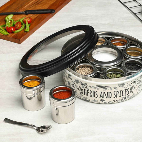 Dudki Stainless Steel 9-in-1 Spice Box