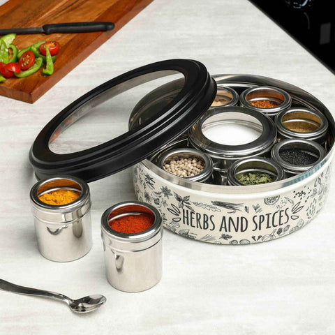 Dudki Stainless Steel 9-in-1 Spice Box