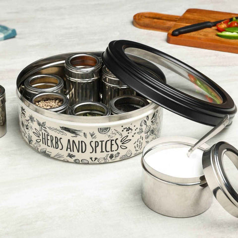 Dudki Stainless Steel 9-in-1 Spice Box